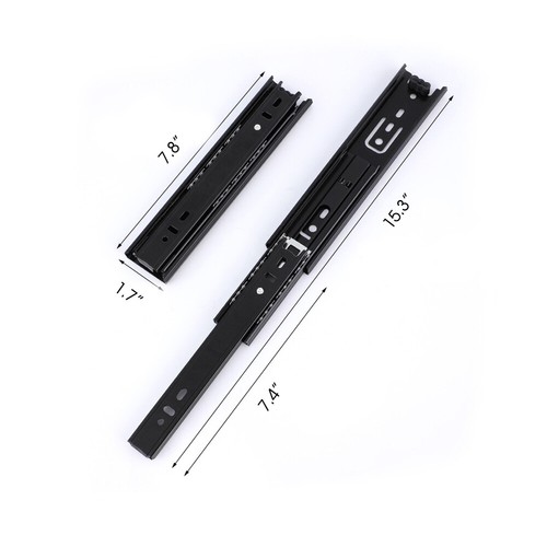 1/5 Pair Full Self Close Extension Drawer Slides Rails Mount Ball Runners 10-20" - Picture 28 of 36