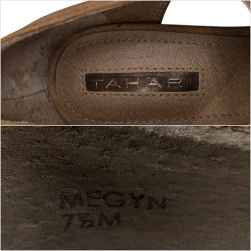 Tahari Megyn Suede Heels Womens Brown Perforated Leather Lace Up Peep Toe Sz 7.5 - Picture 12 of 13