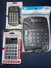 3 New Basic Calculators. All New In Package.