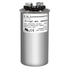 USA 30 7.5 uf/MFD 370-440 VAC volts Round Dual Run Capacitor 50/60 Hz - Lot-1