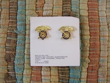 A Pair 2 US Army Quartermaster Corps uniform insignia BOS Officer pins free ship
