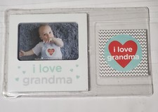 Picture Frame "I Love Grandma" for 4" x 6" Photo with Sticker Keepsake - NEW