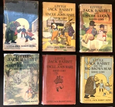 1920s Little Jack Rabbit Book Lot (6) – David Cory – Dust Jackets – HB Rare