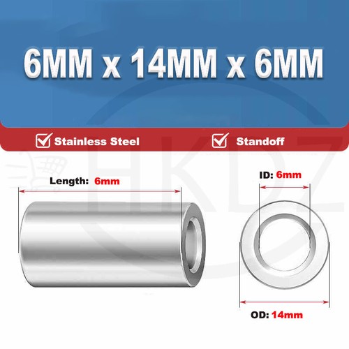 Stainless Steel Spacer Standoff Collar Stand off Spacers M3 M4 M5 M6 M8 M10 M12 - Picture 102 of 261