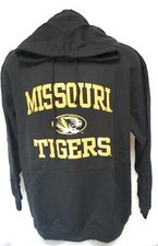 Mens Profile Varsity Univ of Missouri Tigers NCAA Black Yellow Pullover Hoodie