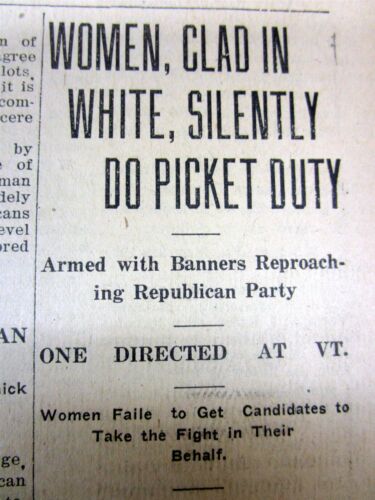 1920 newspaper WOMEN'S SUFFRAGE AMENDMENT supported by women CLAD IN WHITE DRESS - Picture 1 of 7