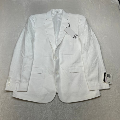 Bar III Linen Sport Coat Mens 42R 42 White Slim Fit Summer Coastal $360 - Picture 2 of 11