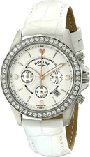 Rotary Ladies Stainless Steel Stone Set Chrono Watch