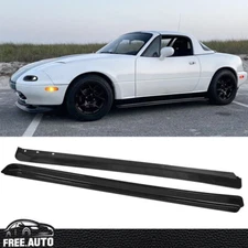 Fits 90-97 Mazda Miata Side Skirts FD Style Black Rocker Panel Extension PU 2PCS