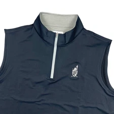 Peter Millar Vest Mens XL Black Galway Performance 1/4 Zip Golf Stretch