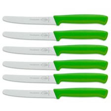 F DICK FDICK x 6 Micro Serrated Utility Steak Knives Knife Tomato GREEN 11cm