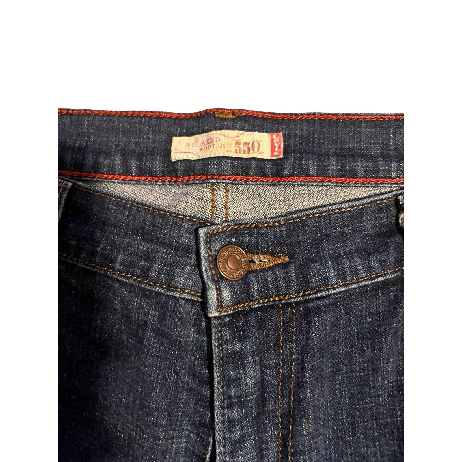 Levi’s Women’s 550 Relaxed Bootcut Jeans 14M Dark Wash Stretch Denim Midrise image 3