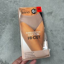 Felina 6-Pack Super Stretch Cotton Hi-Cut Underwear Medium d0751