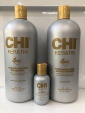 CHI Keratin Reconstructing Shampoo  Conditioner 32oz  Silk Infusion 2oz Combo