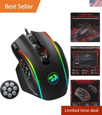 12400 DPI Gaming Mouse 19 Programmable Buttons RGB  Weight Tuning USB