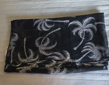 symphony black polyester beach wrap/pareo/scarf with palm trees 70 x 86 NWT
