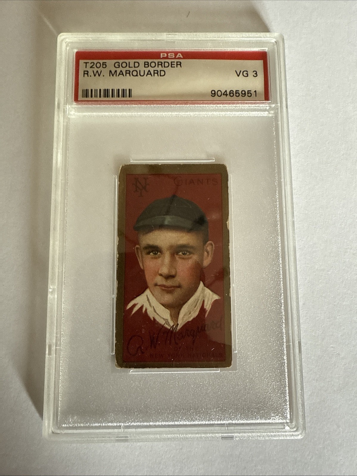 1911 T205 Gold Border Rube Marquard PSA 3 VG HOF