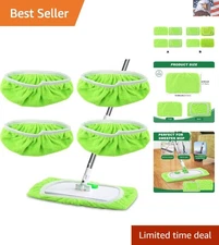4Pcs Reusable Microfiber Mop Pads for Sweeper Mop, Washable Wet Mopping Cloth...