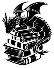 New Books Dragon Decal Sticker Black or White Vinyl Handmade Car 5  Custom Color