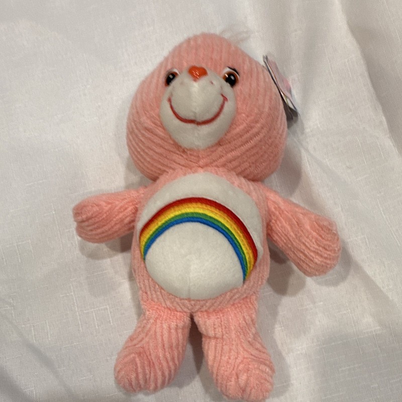Care Bears Cheer Bear Soft Lil' Bears Series 4 Pink Plush Rainbow Belly Tags