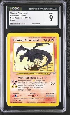 CGC 9 MINT Shining Charizard 2002 Neo Destiny 107/105 Holo Pokemon