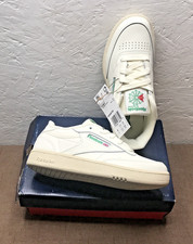 New Reebok Classic Club C Kid's Sneakers Cream Green Leather Size 1 Low Top NIB