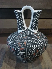 Large Native American Hand Painted Wedding Vase Pottery by Concho