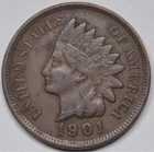 1901 1C Indian Head Cent Full Liberty! Ships Free! #406