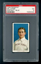 1909-1911 T206 White Border Hal Chase PORTRAIT BLUE PSA EX 5 #16294024