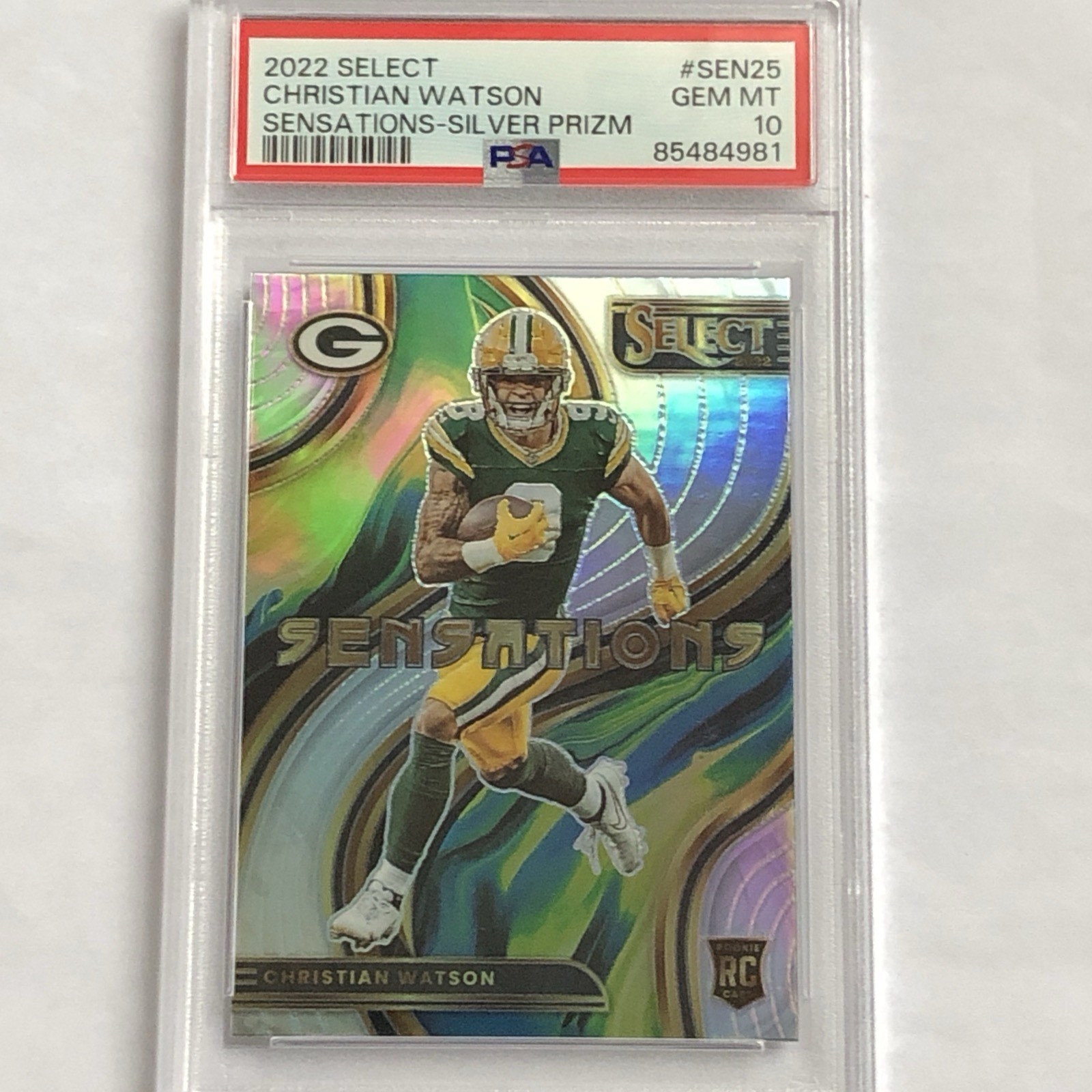 2022 Panini Select Silver Prizm Sensations Christian Watson Rookie PSA 10 POP 3