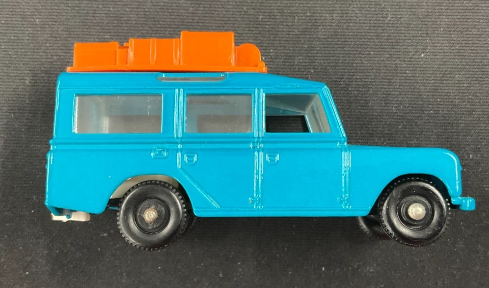 Land Rover Safari 1965 Lesney Matchbox Series No. 12 coches de colección azul y naranja ¡GUAU! Foto 2 de 4