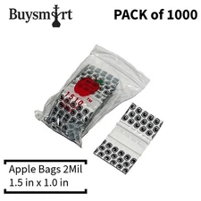 1000 Apple Baggies 1.5 x 1" Mini Zip Bags 1510 Different designs