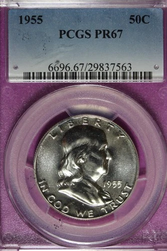 1955 PCGS PR67 FRANKLIN HALF DOLLAR #B51594