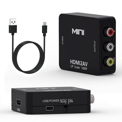HDMI to AV Converter, 1080P HDMI to 3RCA CVBS AV Composite Video Audio Conver...