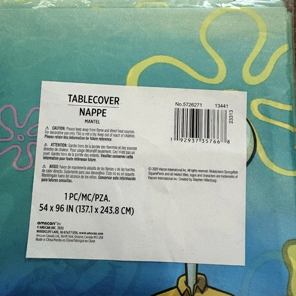 Spongebob Squarepants Plastic Table Cover - Image 2 of 4