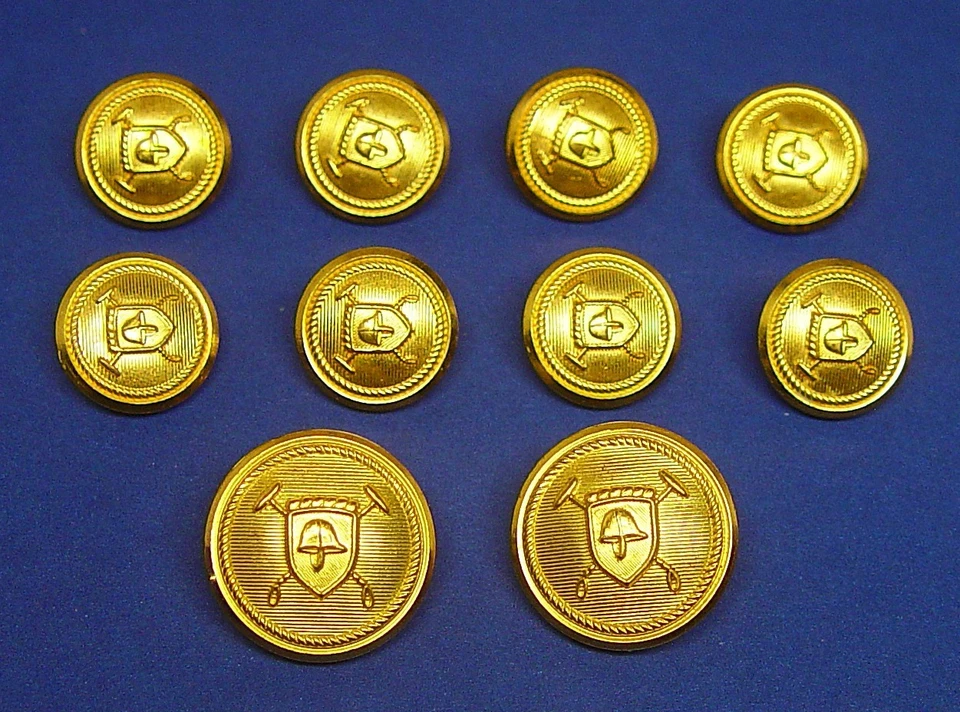 LAUREN RALPH LAUREN Replacement buttons 10 Gold Tone 2-part Good Used Cond. - Image 3 of 4