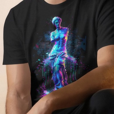 Vaporwave T-Shirt Venus Glitch Art Aesthetic Statue Retro 80s Cyberpunk