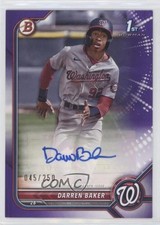 2022 Bowman Paper Prospect Purple Border 45/250 Darren Baker #PPA-DB Auto 0m4q