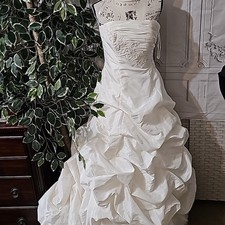 David's Bridal Strapless Taffeta Gown OP9102