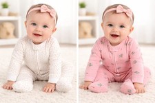 Carter's Baby Girls' 2-pack Cotton Zip-Up Sleep  Play Pajamas 6 Months