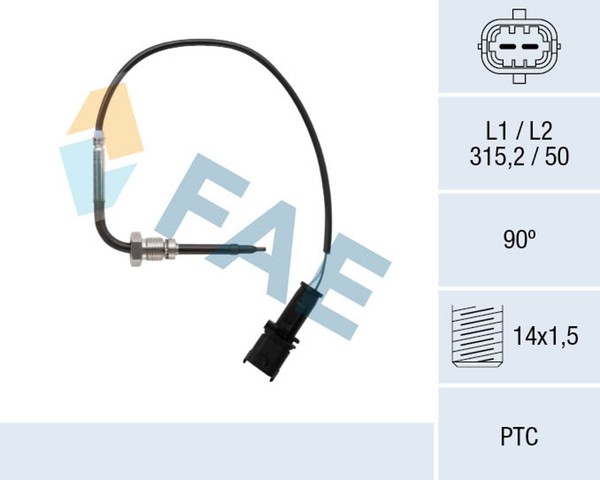 FAE Sensor Abgastemperatur 68081 M14X1,5 FüR Fiat Ducato Bus 110 Multijet 115-image