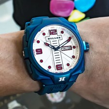 **SALE** Stylish Men's HOLLER Impact Men's Blue Chronograph Watch - New