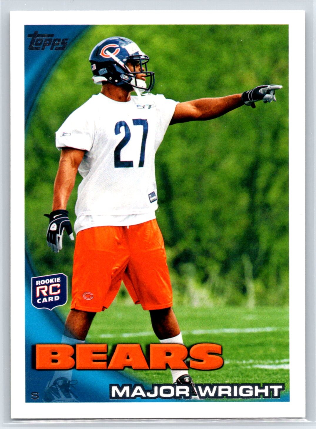 2010 Topps Major Wright Rookie Chicago Bears RC #46