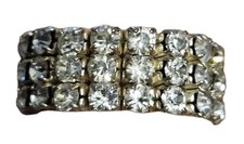 Clear Rhinestone Stretch Ring Size 5.5 Silver Tone Jewelry