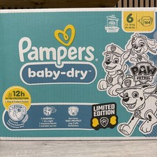 Pampers Baby-Dry Nappies Size 6, 164 Nappies, 13kg-18kg, baby-dry 0.23 per nappy
