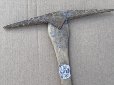 Vtg Coal Miners Pick Tool Prospector Gold Silver Mine Indian Fire Hickory Handle