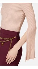 ELISABETTA FRANCHI MKO2T46E2 Dolcevita in viscosa e lurex a costine Sconto 50%