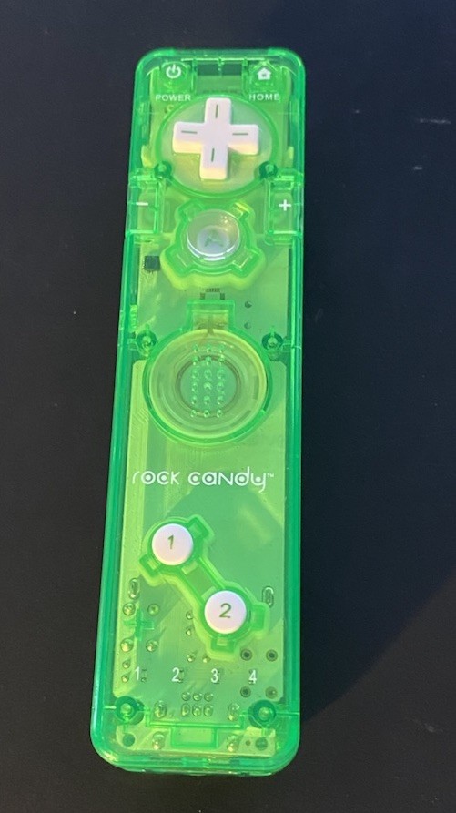 Rock Candy Controller Remote For Nintendo Wii Transparent Green- PL 8560C- Works