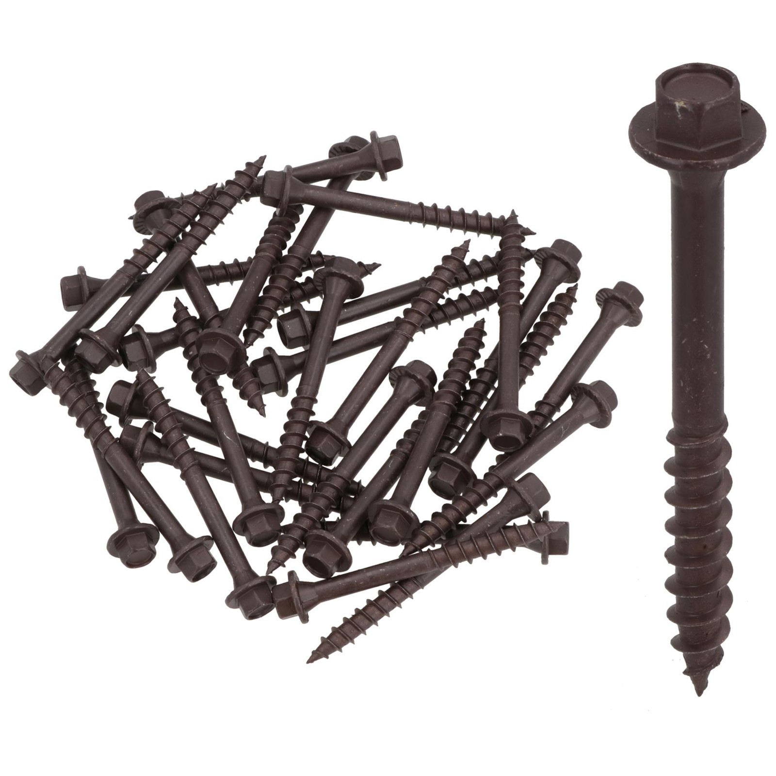 63mm Timber Sleeper Wood Screws For Railway Sleepers Hex Head Brown 30pc