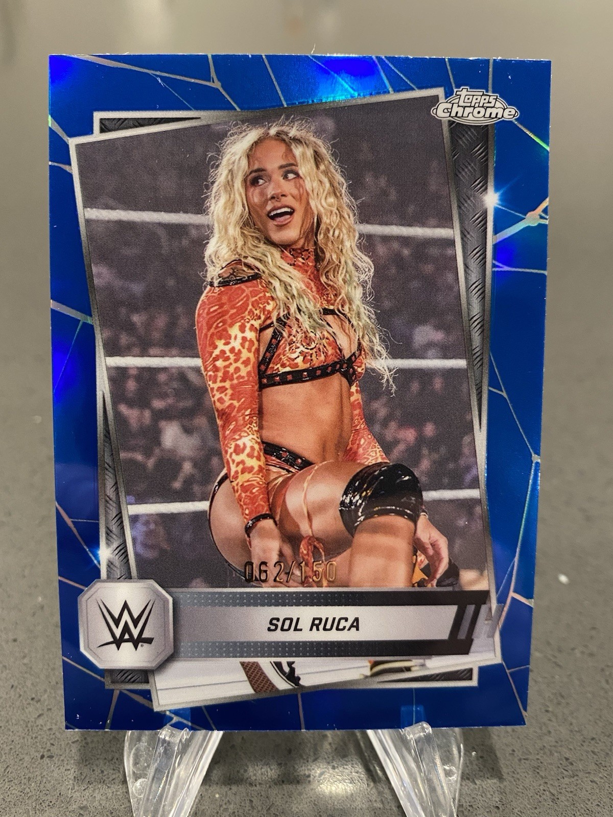 2025 Topps Chrome WWE Sol Ruca #24 Blue Refractor /150
